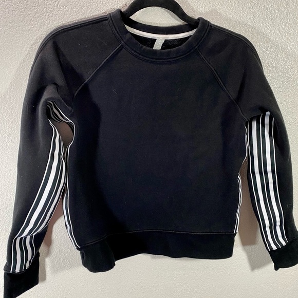 Athleta Black knit crewneck with strips on sides size XS - Picture 3 of 9